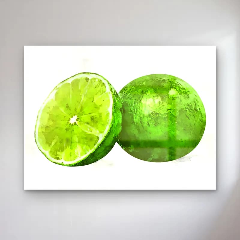 Suluboya Limonlar – Yeşil Tonlar cam tablo — Suluboya Limonlar – Yeşil Tonlar — suluboya limonlar