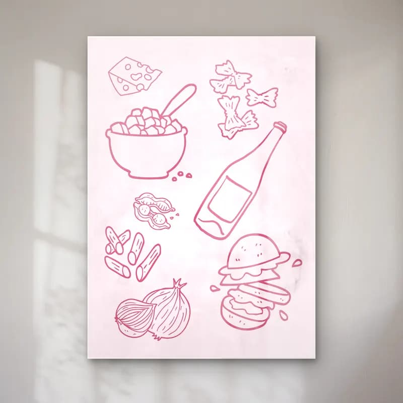 Pastel Makarna No. 5 cam tablo — Pastel Makarna No. 5 — pastel makarna