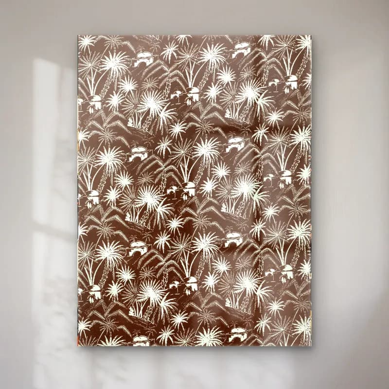 Charles Goy – White palm trees cam tablo — Charles Goy – White palm trees — siyah beyaz çiçek deseni