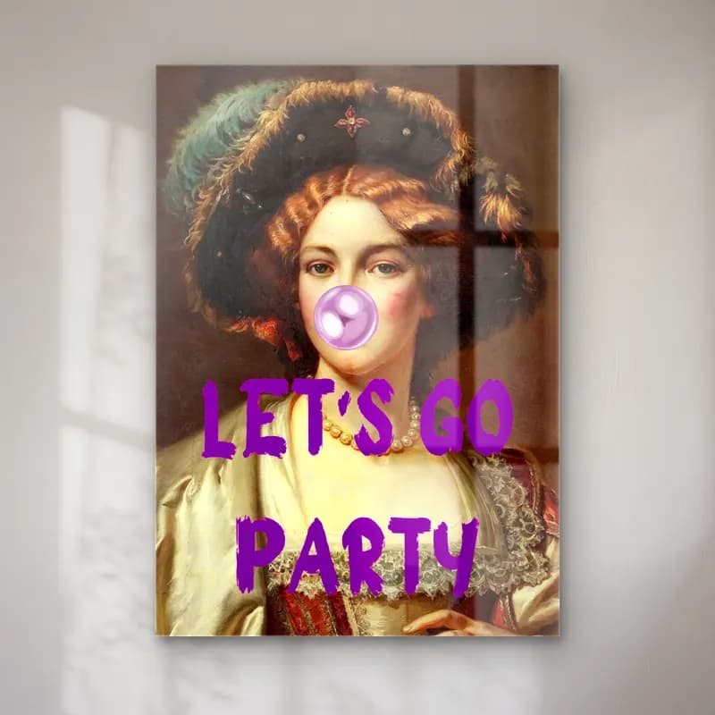 Vintage Poster Şapkalı Kadın No. 5 cam tablo — Vintage Poster Şapkalı Kadın No. 5 — vintage poster şapkalı kadın