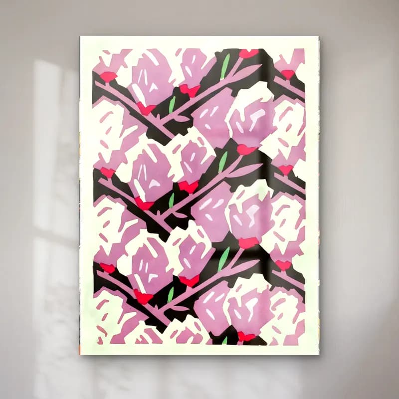 Boho Çiçek Deseni No. 26 cam tablo — Boho Çiçek Deseni No. 26 — boho çiçek deseni