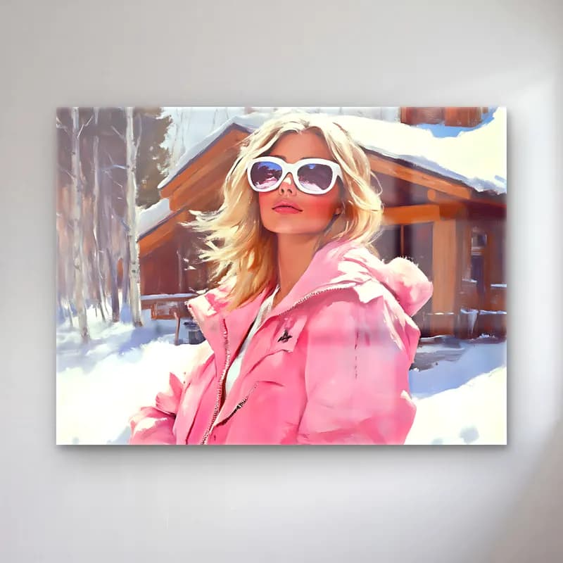 Yağlı Boya Kayak – Pembe Tonlar cam tablo — Yağlı Boya Kayak – Pembe Tonlar — yağlı boya kayak