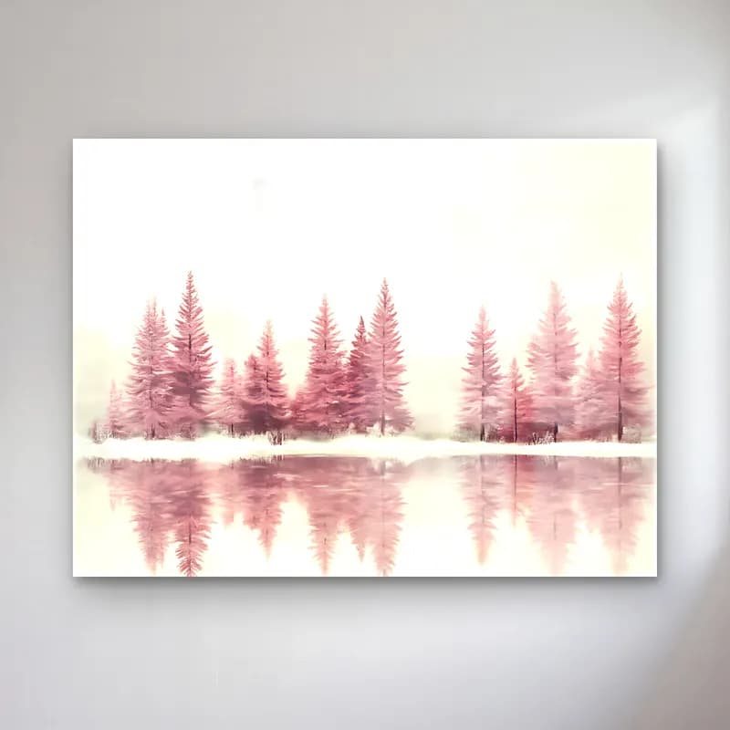 Pastel Karlı Kış Manzarası No. 6 cam tablo — Pastel Karlı Kış Manzarası No. 6 — pastel karlı kış manzarası
