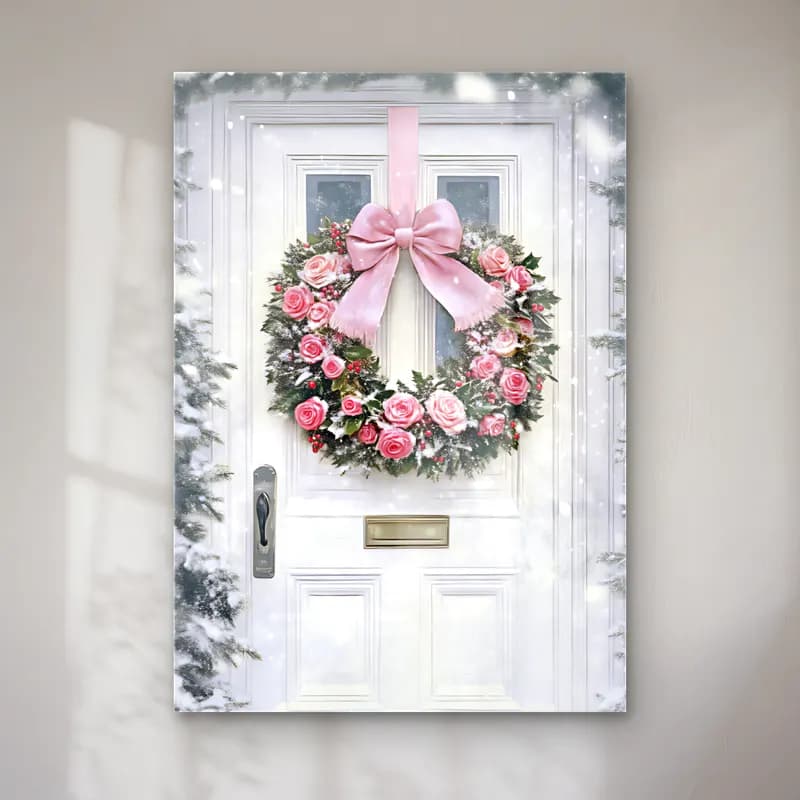 Pastel Çelenk – Pembe Tonlar cam tablo — Pastel Çelenk – Pembe Tonlar — pastel çelenk