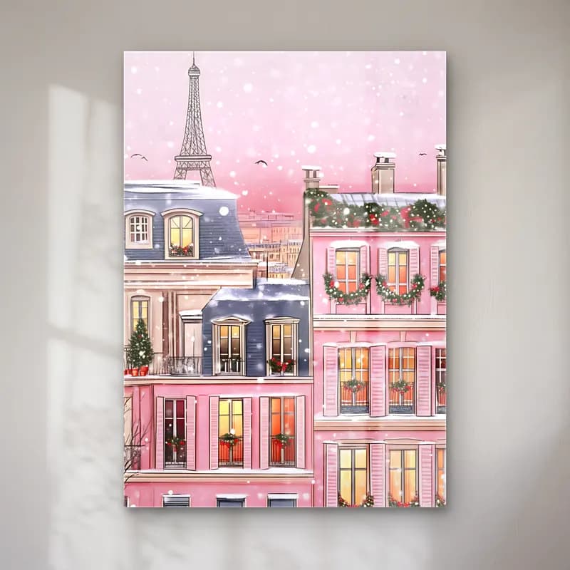 Pastel Paris ve Eyfel Kulesi No. 2 cam tablo — Pastel Paris ve Eyfel Kulesi No. 2 — pastel paris ve eyfel kulesi