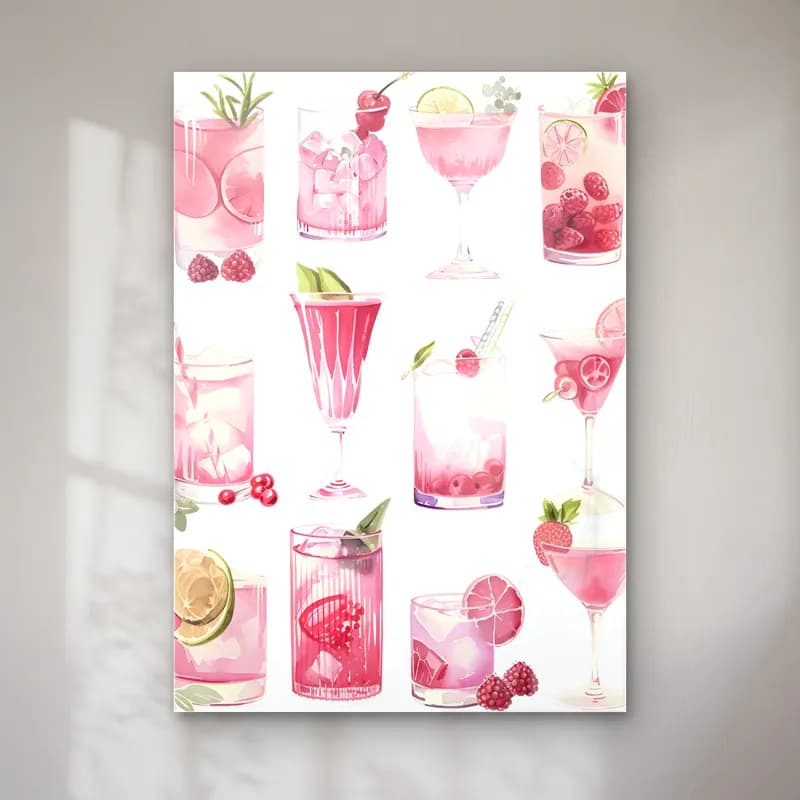 MAXIMALIST ECLECTIC – Kokteyl – Pembe Tonlar cam tablo — MAXIMALIST ECLECTIC – Kokteyl – Pembe Tonlar — pastel kokteyl