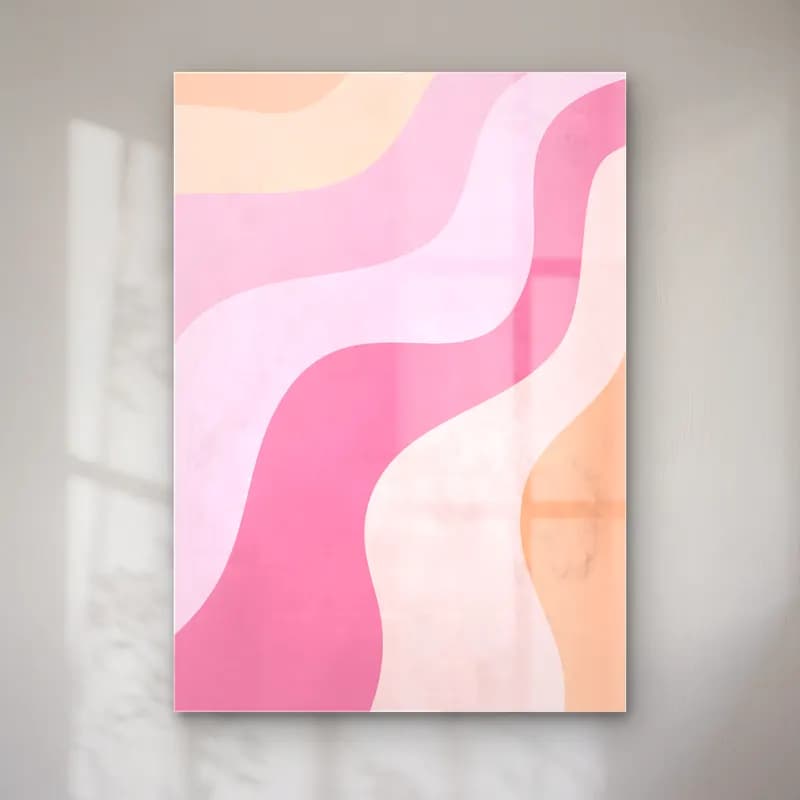 Pastel Dalgalı Çizgiler No. 4 cam tablo — Pastel Dalgalı Çizgiler No. 4 — pastel dalgalı çizgiler