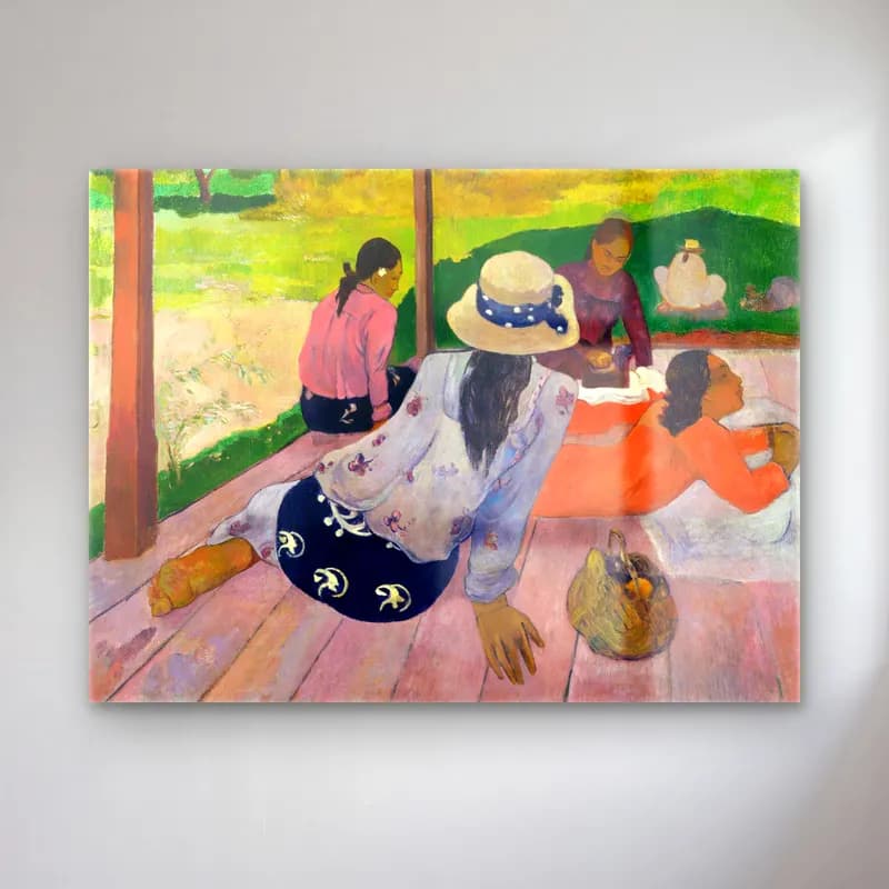 Paul Gauguin – The Siesta (ca. 1892–94) cam tablo — Paul Gauguin – The Siesta (ca. 1892–94) — empresyonist kitap okuyan kadın