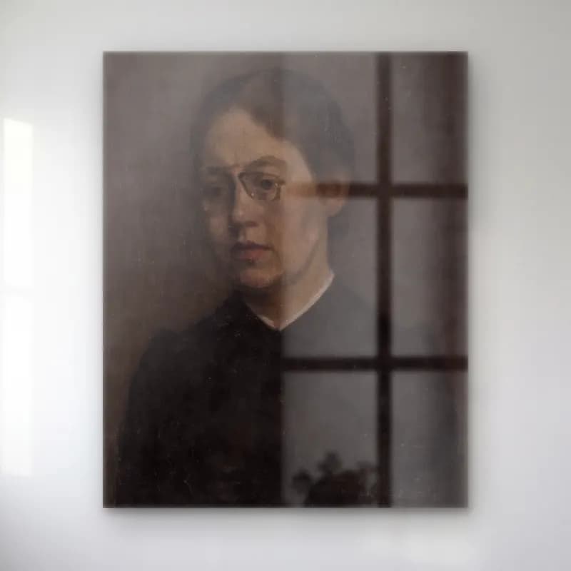 Vilhelm Hammershøi – Unknown cam tablo — Vilhelm Hammershøi – Unknown — yağlı boya kadın portresi