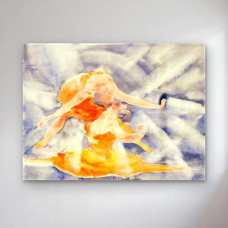 Charles Demuth – Two Women Acrobats cam tablo — Charles Demuth – Two Women Acrobats — suluboya dansçılar