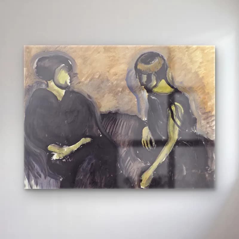 Harald Giersing – Two ladies cam tablo — Harald Giersing – Two ladies — yağlı boya anne ve çocuk