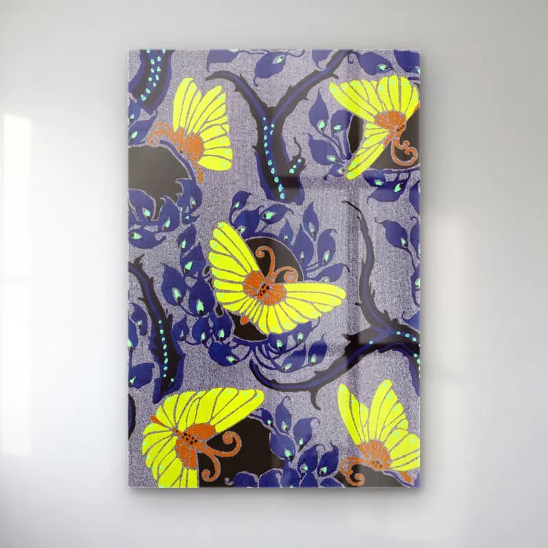 Retro Çiçek Deseni No. 77 cam tablo — Retro Çiçek Deseni No. 77 — retro çiçek deseni