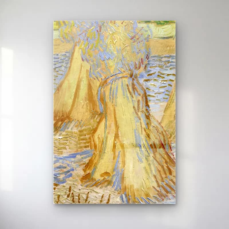 Vincent van Gogh – Sheaves of Wheat cam tablo — Vincent van Gogh – Sheaves of Wheat — empresyonist soyut manzara