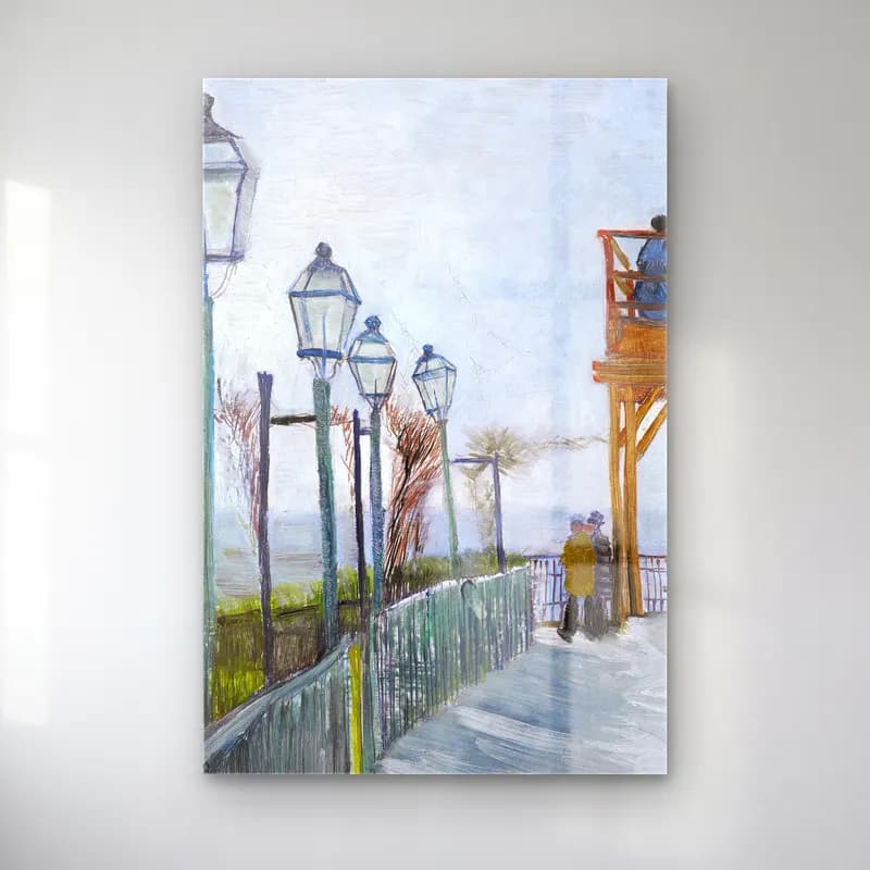 Vincent van Gogh – Terrace and Observation Deck at the Moulin de Blute-Fin,… cam tablo — Vincent van Gogh – Terrace and Observation Deck at the Moulin de Blute-Fin,… — empresyonist deniz feneri