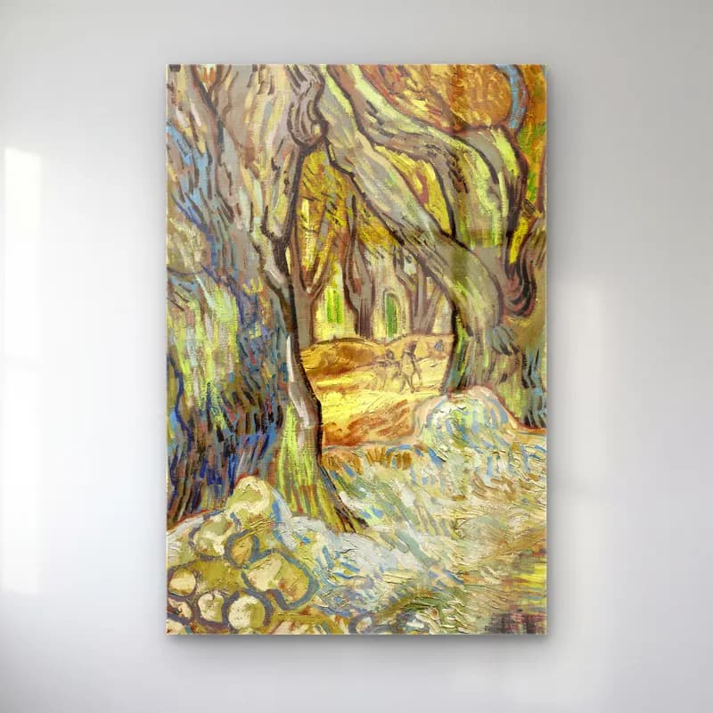 Vincent van Gogh – The Large Plane Trees (Road Menders at Saint-Rémy) cam tablo — Vincent van Gogh – The Large Plane Trees (Road Menders at Saint-Rémy) — empresyonist orman