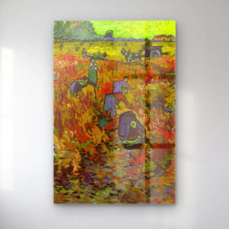 Vincent van Gogh – he Red Vineyard cam tablo — Vincent van Gogh – he Red Vineyard — empresyonist renk alanları