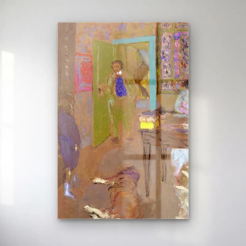 Édouard Vuillard – Vintage İç Mekân cam tablo — Édouard Vuillard – Vintage İç Mekân — empresyonist vintage i̇ç mekân