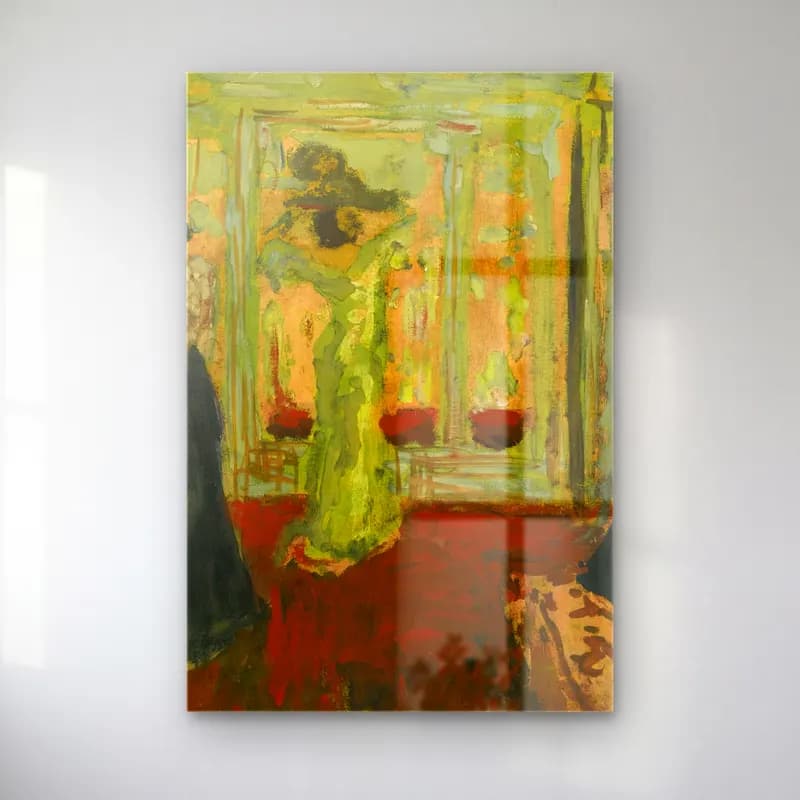 Édouard Vuillard – Vintage İç Mekân – Yeşil Tonlar cam tablo — Édouard Vuillard – Vintage İç Mekân – Yeşil Tonlar — empresyonist vintage i̇ç mekân