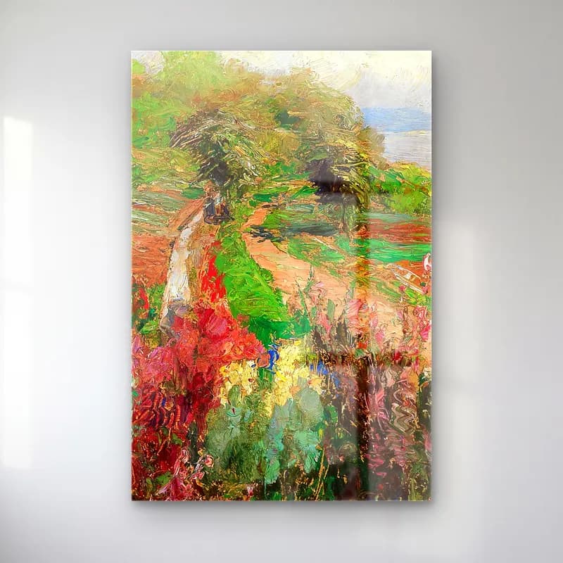Olga Wisinger-Florian – A coastal landscape cam tablo — Olga Wisinger-Florian – A coastal landscape — empresyonist çiçek bahçesi