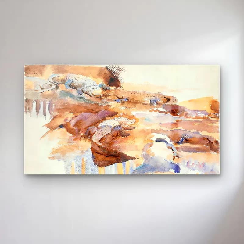 John Singer Sargent – Alligators cam tablo — John Singer Sargent – Alligators — suluboya soyut manzara